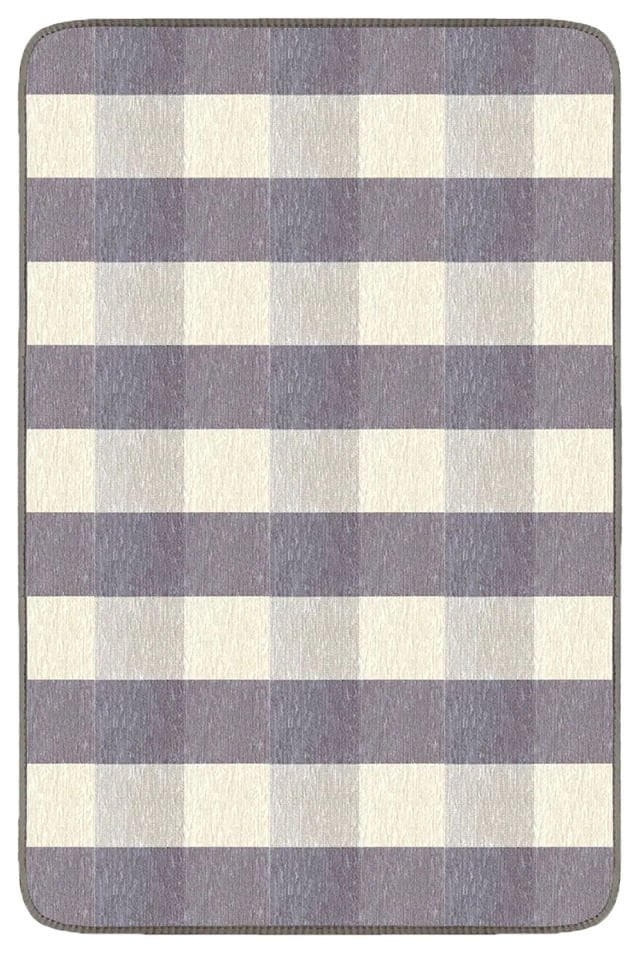 Butik Ekose Halı | Gri Paspas