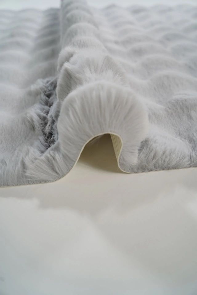 Bubble 75cm x Özel Ebat Halı İpek Gri