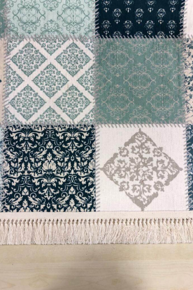 Patchwork Halı | Yeşil | VK6401