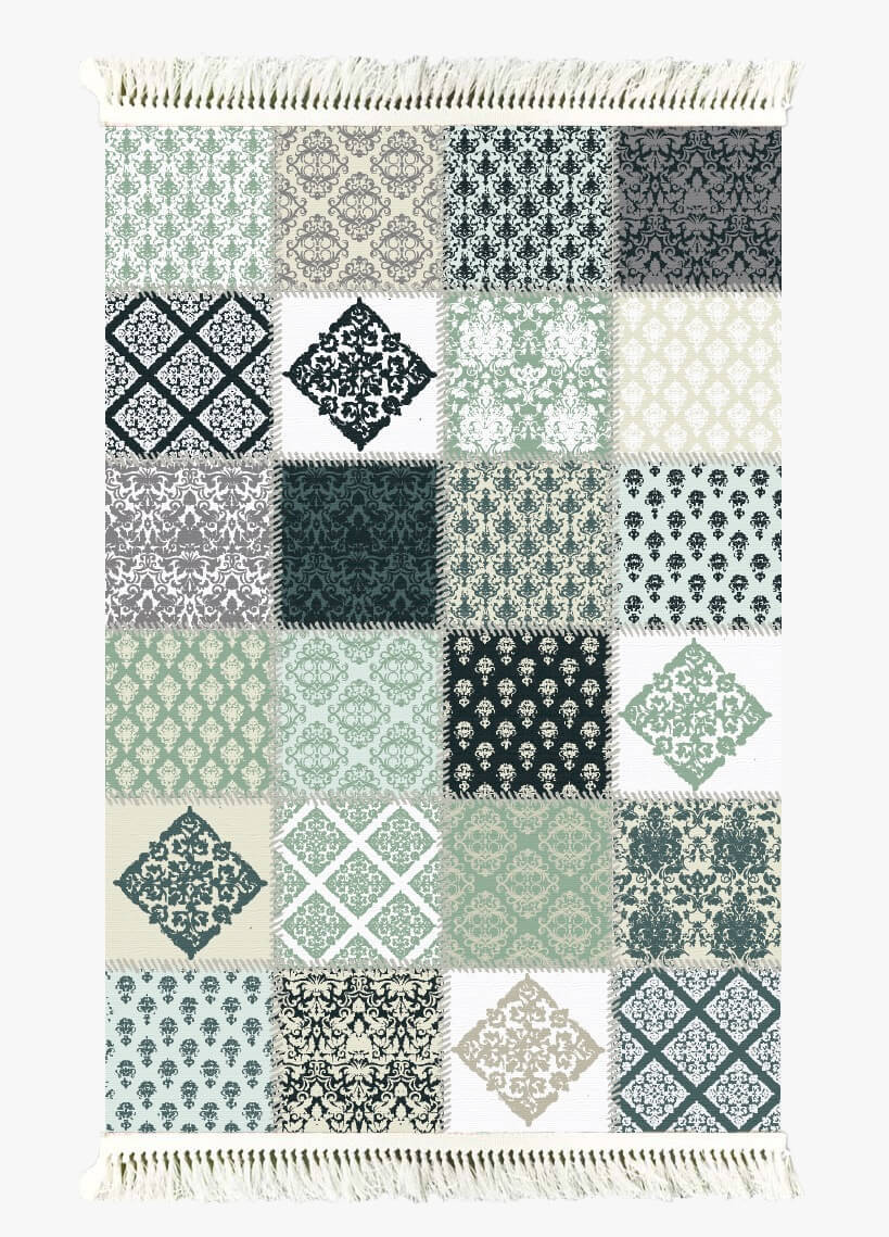 Patchwork Halı | Mavi | VK6403 120 x 180 cm