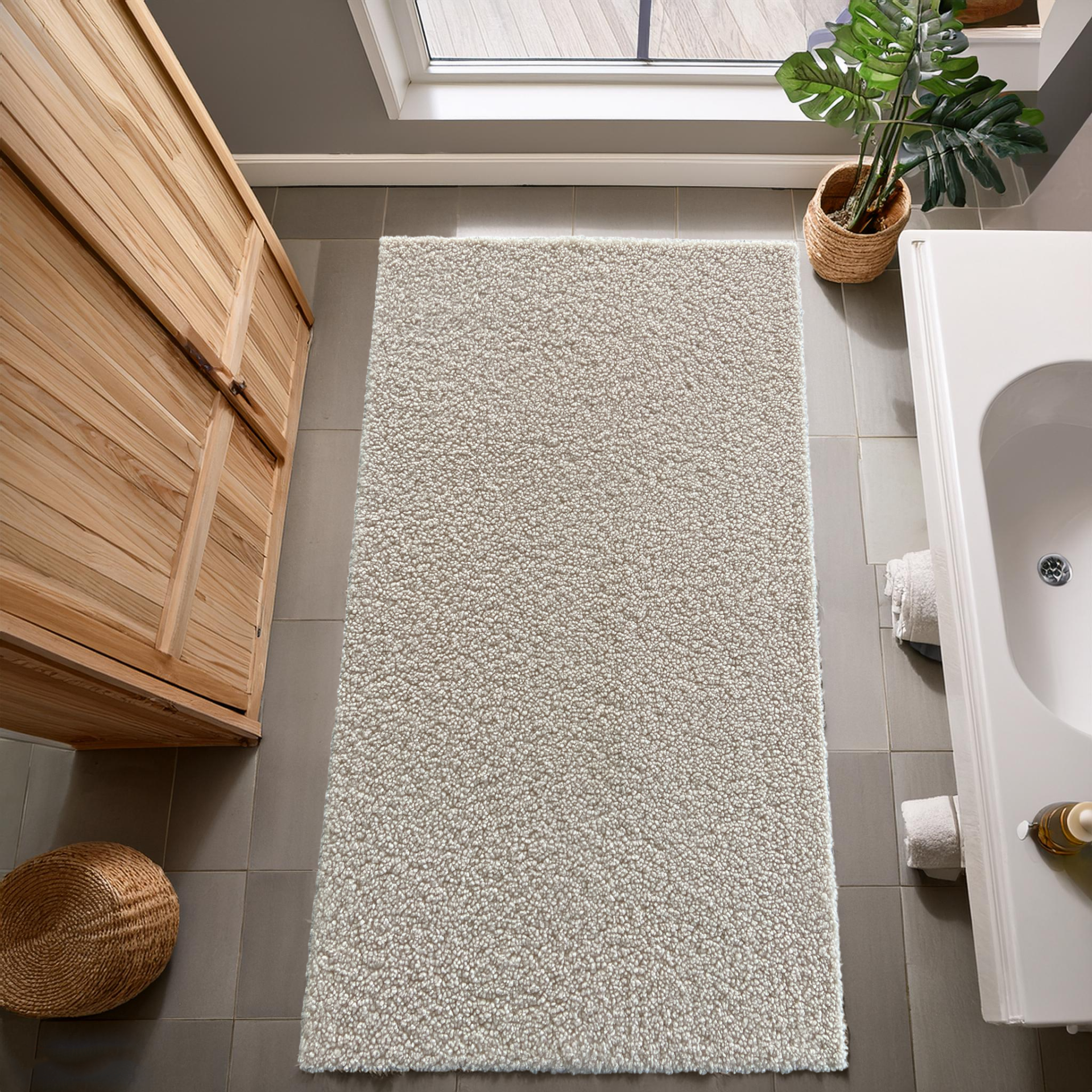 Bukle 75cm x Özel Ebat Halı Bej