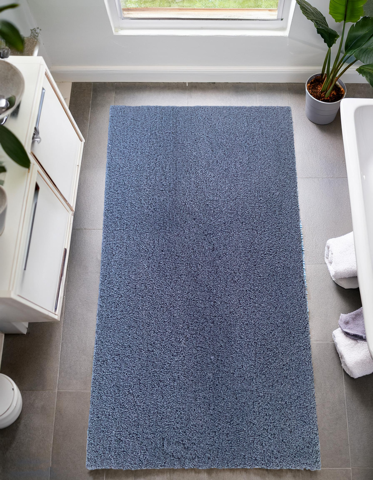 Bukle 75cm x Özel Ebat Halı Lacivert