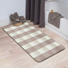 Butik Ekose Halı | Bej Paspas