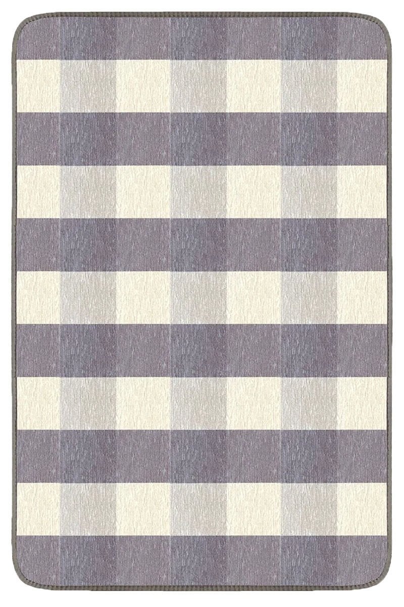 Butik Ekose Halı | Gri Paspas