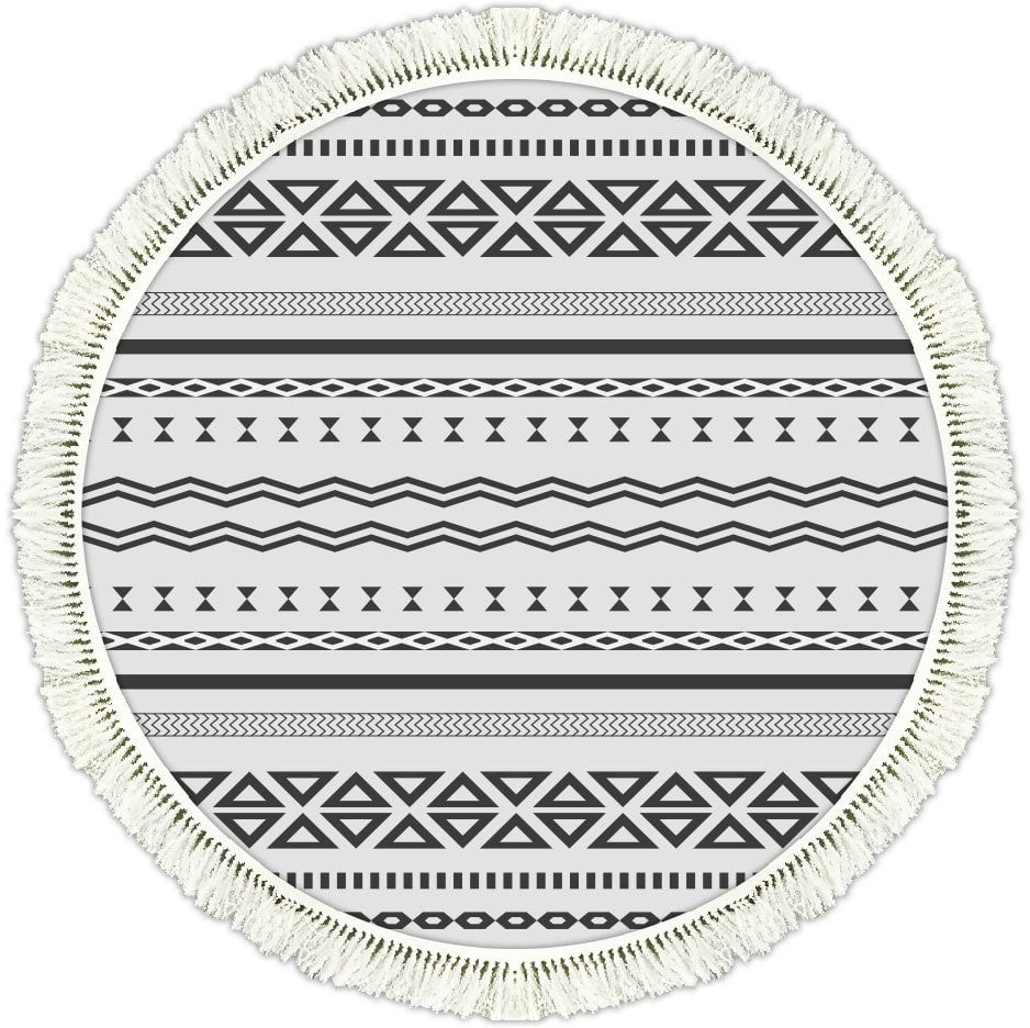 Rivera Halı | Fin Beyaz Kilim | VK6204 140 cm Yuvarlak