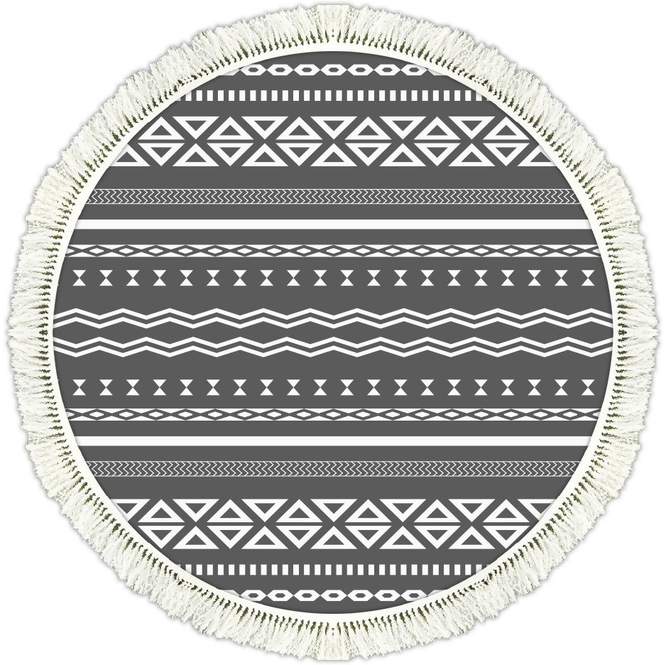 Rivera Halı | Fin Gri Kilim | VK6205 140 cm Yuvarlak