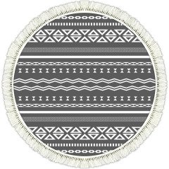 Rivera Halı | Fin Gri Kilim | VK6205 140 cm Yuvarlak