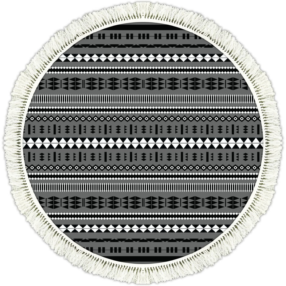 Rivera Halı | Oslo Siyah Kilim | VK6203 140 cm Yuvarlak