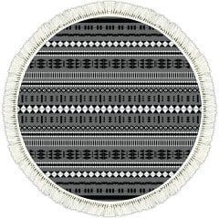 Rivera Halı | Oslo Siyah Kilim | VK6203 140 cm Yuvarlak