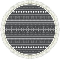 Rivera Halı | Oslo Gri Kilim | VK6202 140 cm Yuvarlak