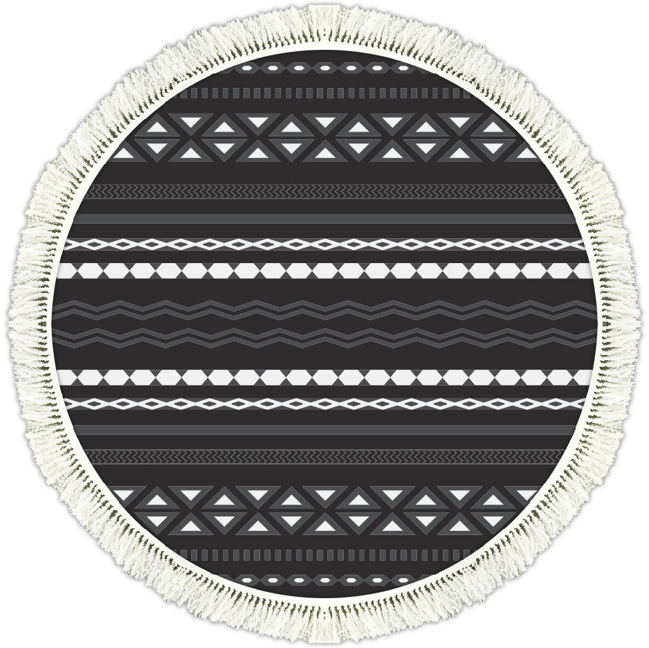 Rivera Halı | Fin Siyah Kilim | VK6206 140 cm Yuvarlak