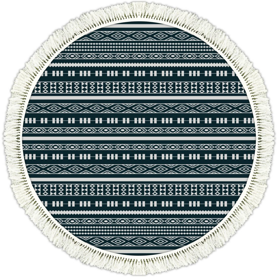 Rivera Halı | Moss Mavi Kilim | VK6208 140 cm Yuvarlak