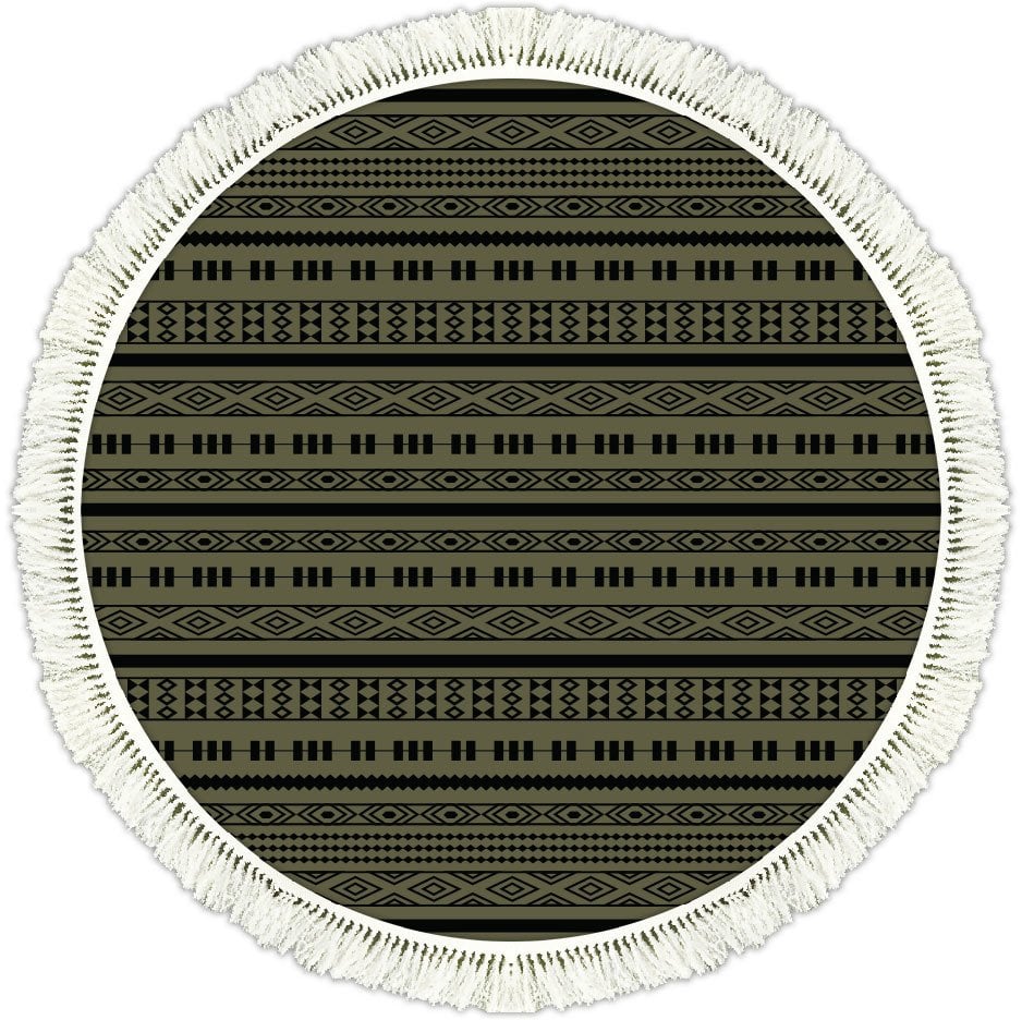 Rivera Halı | Moss Yeşil Kilim | VK6207 140 cm Yuvarlak